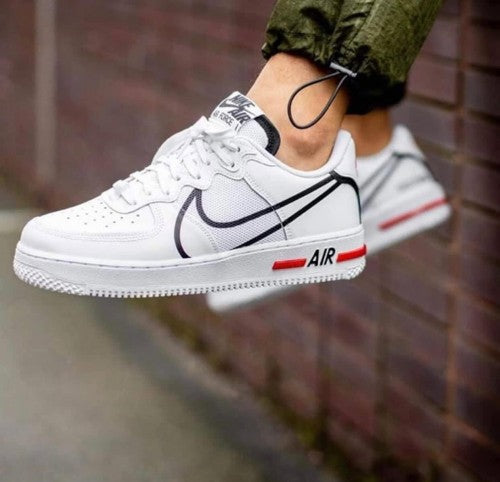 Air force 1 hotsell react white black red