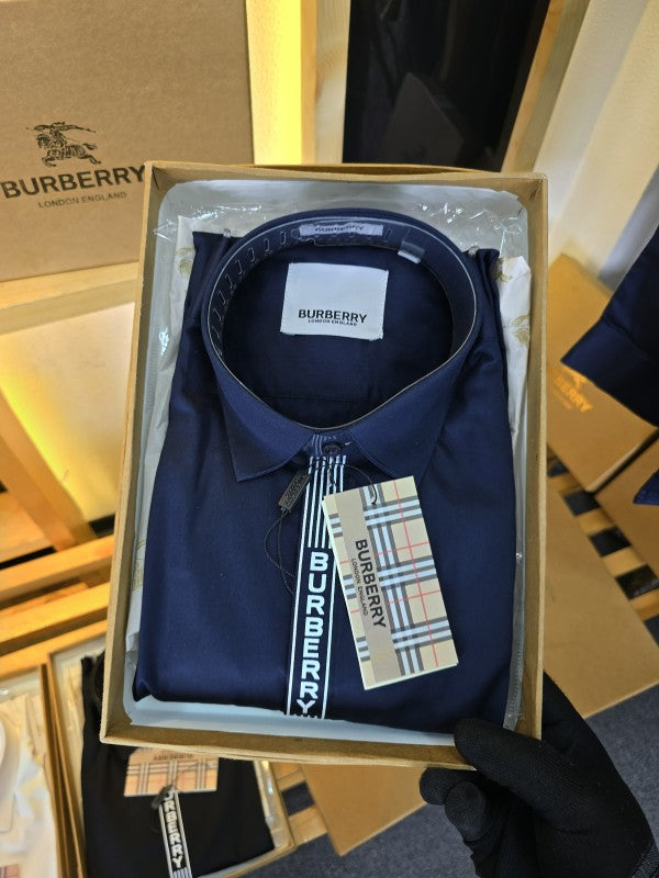 Burberry shirt navy online