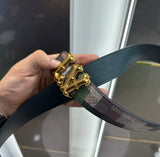 Louis Vuitton Gold Printed Premium Imported Belt