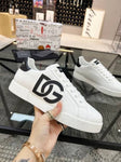 DOLCE GABBANA LOGO PLAQUE LACE UP SNEAKERS