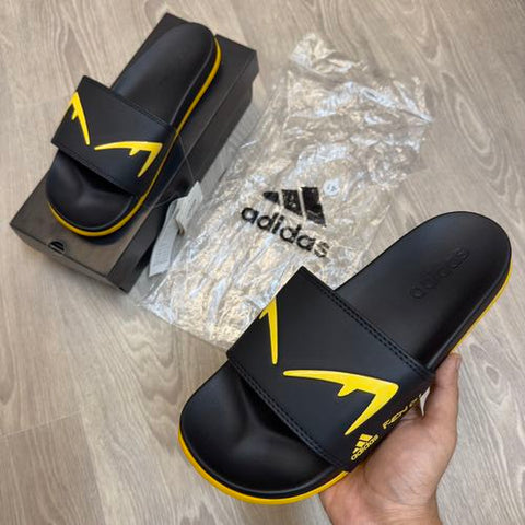 Fendi X Adidas Premium Black Yellow Flip Flop