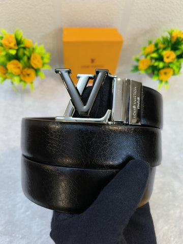 Louis Vuitton Silver Black Belt