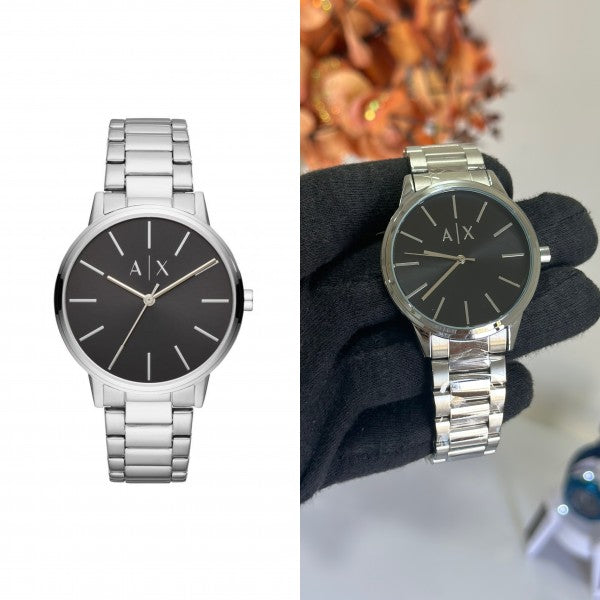 Emporio Armani AX 2700 Quartz Silver Black LUXZILLA