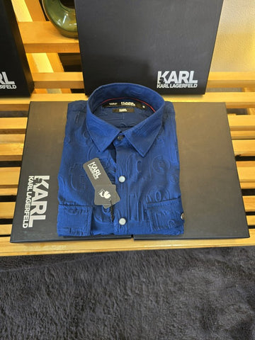 Karl Lagerfeld Embossed Premium Shirt Blue