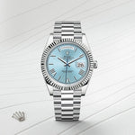 Role_x Oyster perpetual Day Date Automatic Silver Blue