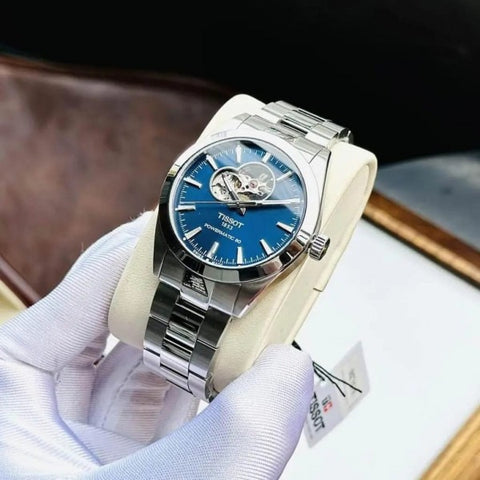 Tisso_t 1853 Powermatic 80 Automatic Silver Blue