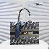 Christian Dior Book Tote Oblique Black Embroidery