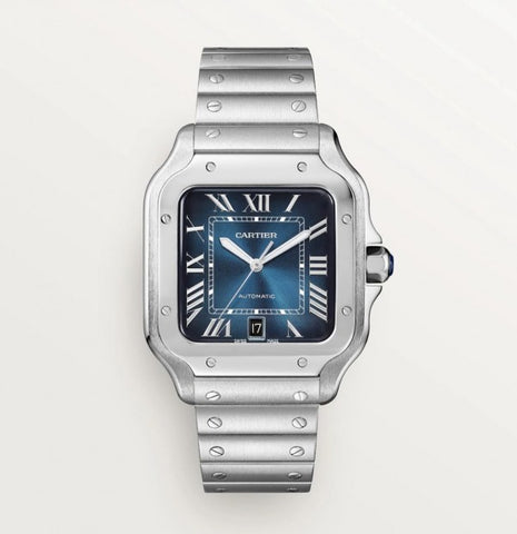 Cartier Santos Automatic Silver Blue