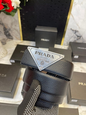 Prada Silver Black Triangle