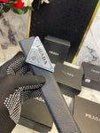 Prada Silver Black Triangle