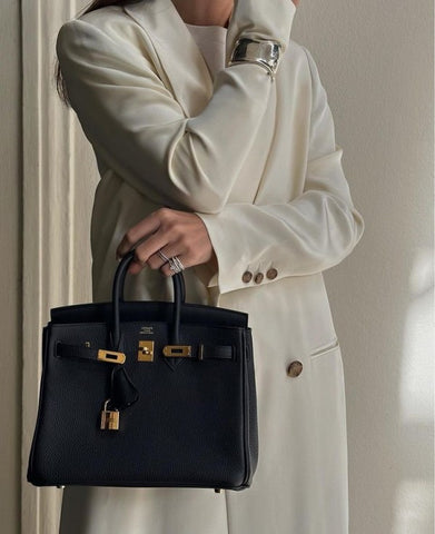 Hermes Birkin Leather Bag Black