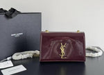 Ysl Patent Leather Wine Flap Bag