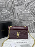 Ysl Patent Leather Wine Flap Bag