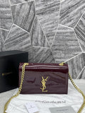 Ysl Patent Leather Wine Flap Bag