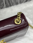 Ysl Patent Leather Wine Flap Bag