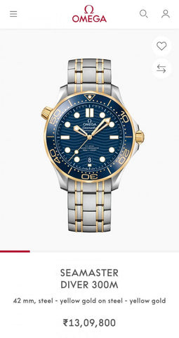 Omega Seamaster Diver 300M Automatic Gold-Blue