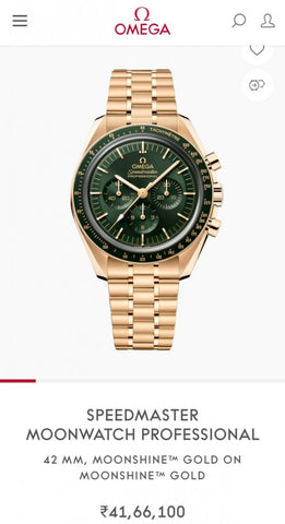Omega speedmaster Moonwatch Professional Gold Green