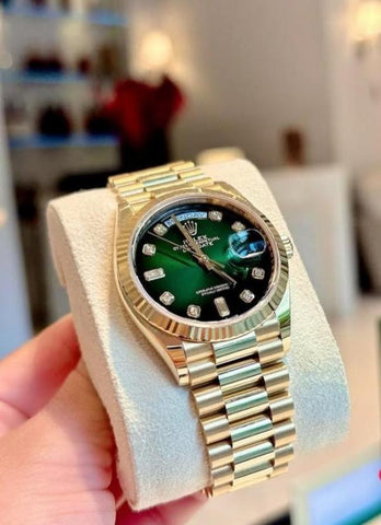 Rolex Oyster Perpetual Day Date Gold Green
