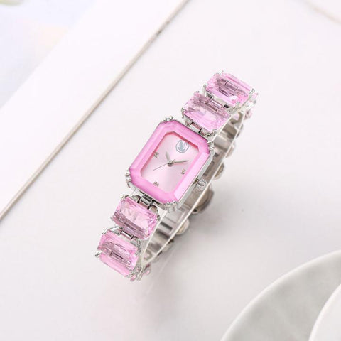 Swarovski Octagon Silver Pink