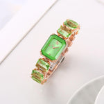 Swarovski Octagon Copper Green Gems