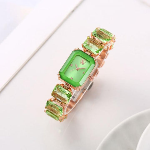 Swarovski Octagon Copper Green Gems