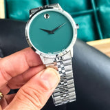 Movado Silver Aqua Haze Blue