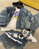 LV Louis Vuitton Trainer Monogram Denim - Light Blue