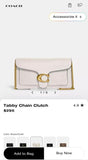 Coach CB Tabby Chain Clutch White