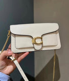 Coach CB Tabby Chain Clutch White