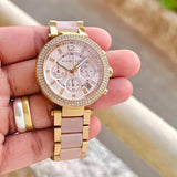Michael Kors Parker Gold Rose Pink