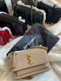 Ysl Sunset Croc Skin Shoulder Sling Bag