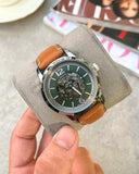 Fossil Heritage Automatic Leather Green