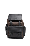 Coach Hutton Backpack In Blocked Signature Canvas Black Brown