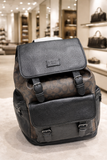 Coach Hutton Backpack In Blocked Signature Canvas Black Brown
