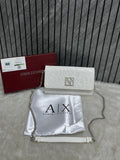 Armani Exchange Long Clutch Wallet White