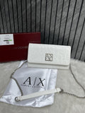 Armani Exchange Long Clutch Wallet White