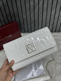 Armani Exchange Long Clutch Wallet White