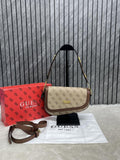 Guess G Dream Flap Shoulder Crossbody Bag Brown