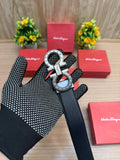 Salvatore Ferragamo Silver Black Tex