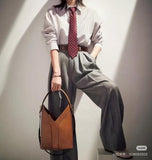 Ysl Y Top Handle Bucket Bag Brown