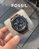 Fossil Bronson Chronograph Luggage Leather Black