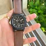 Fossil Bronson Chronograph Luggage Leather Black