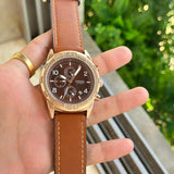 Fossil Bronson Chronograph Luggage Leather Brown
