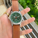 Fossil Bronson Chronograph Luggage Leather Green