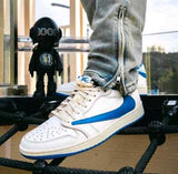 Nikee Air Jordan Retro 1 X Travis Scott Fragment Heat Of White