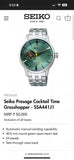 Seiko Presage Automatic Silver Green