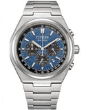 Citizen Zenshin Chrono Super Titanium Silver Blue