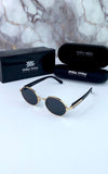 Miu Miu Round Gold Black