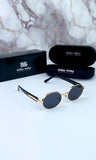 Miu Miu Round Gold Black