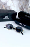 Miu Miu Round Gold Black